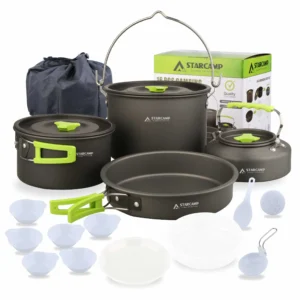 STARCAMP 5-6 Person Aluminium Outdoor Cookware Set Lightweight Anodized For Picnic Camping Travel Compatible Induction Cooker