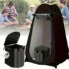2pcs/1Set Outdoor Shower Tent and Portable Camping Toilet with Stand Shower Tent and Foldable Warm Fishing Shelter Changing Tent