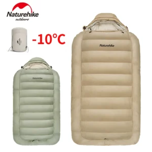 Naturehike Duck Down Sleeping Bag Ultralight Autumn Winter Spring Widened Sleeping Bag Hooded Windproof Waterproof -10℃ Outdoor