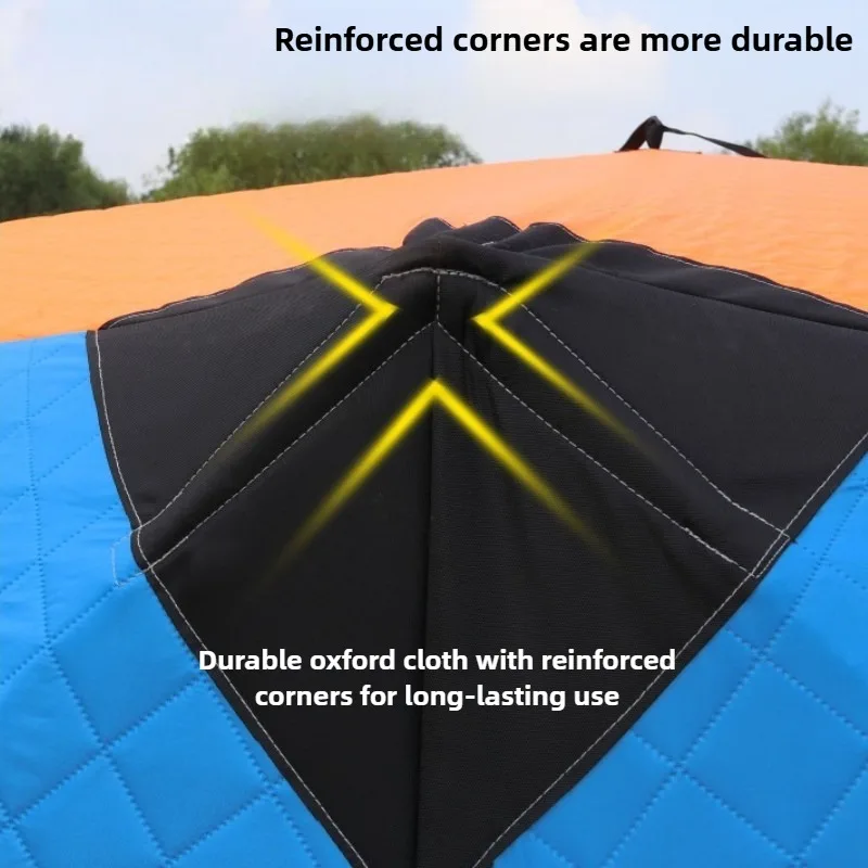 Hexagonal Cotton-padded Tent Keep Warm Ice Fishing Camp Tent Winter Fishing Tents Wind Snow Resistant Travel Camping Equipment - Image 5
