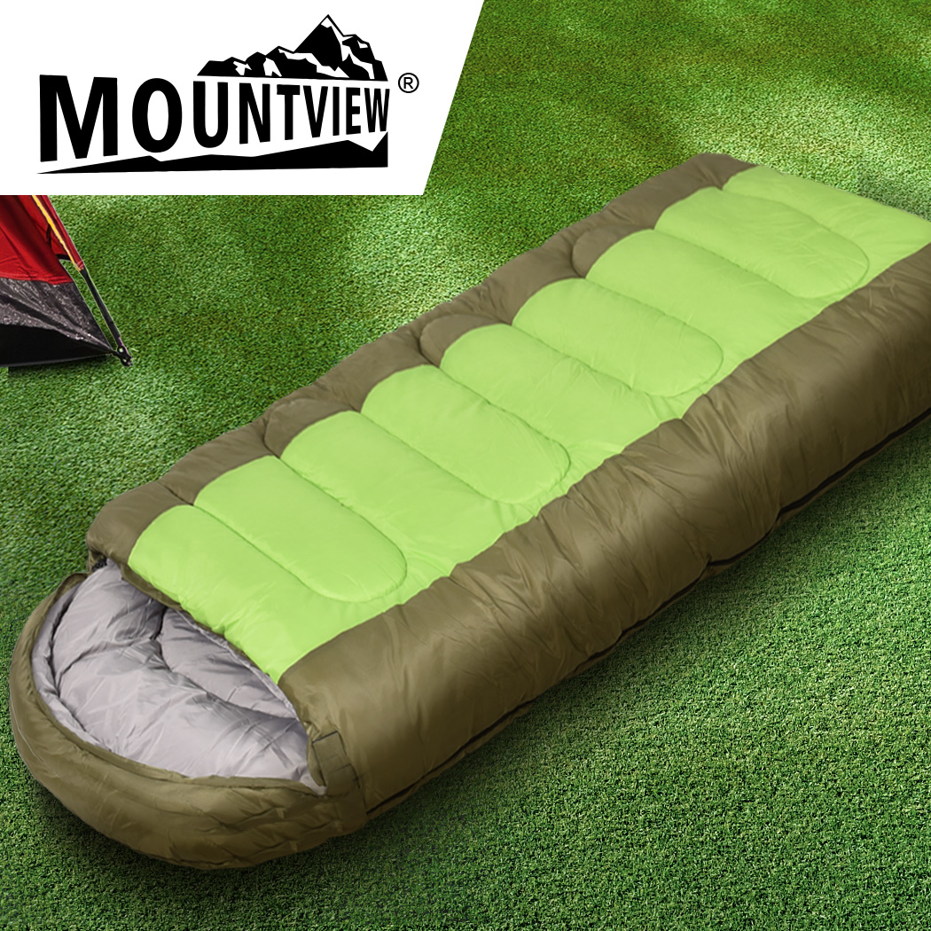 Mountview Sleeping Bag Outdoor Camping Green - Image 7